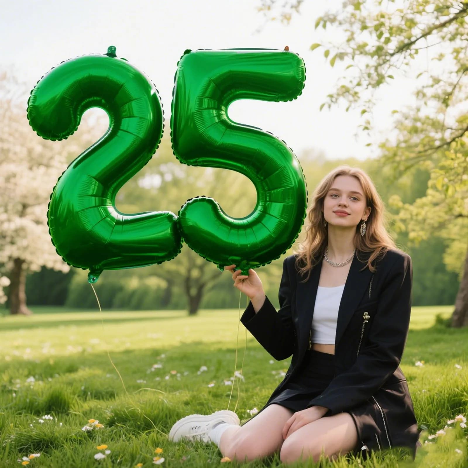 Kelfuoya Green Number 5 Balloon 40 Inch | Premium Mylar Foil for Birthday Parties - view 5