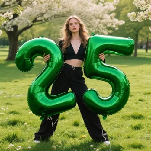 Kelfuoya Green Number 5 Balloon 40 Inch | Premium Mylar Foil for Birthday Parties thumbnail 6
