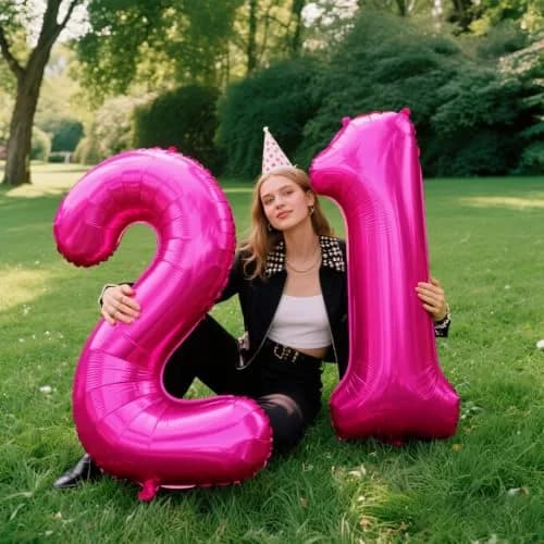 Kelfuoya Rose Red Number 2 Balloon 40 Inch | Jumbo Helium Foil Balloon for 2nd Birthday Decorations thumbnail 4