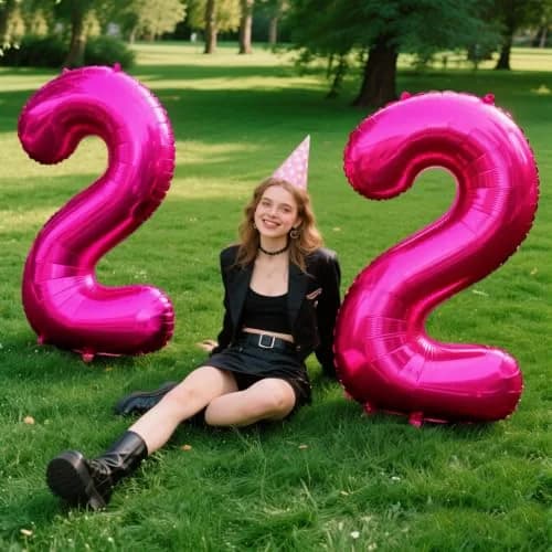 Kelfuoya Rose Red Number 2 Balloon 40 Inch | Jumbo Helium Foil Balloon for 2nd Birthday Decorations thumbnail 5