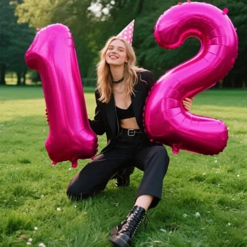 Kelfuoya Rose Red Number 2 Balloon 40 Inch | Jumbo Helium Foil Balloon for 2nd Birthday Decorations thumbnail 3
