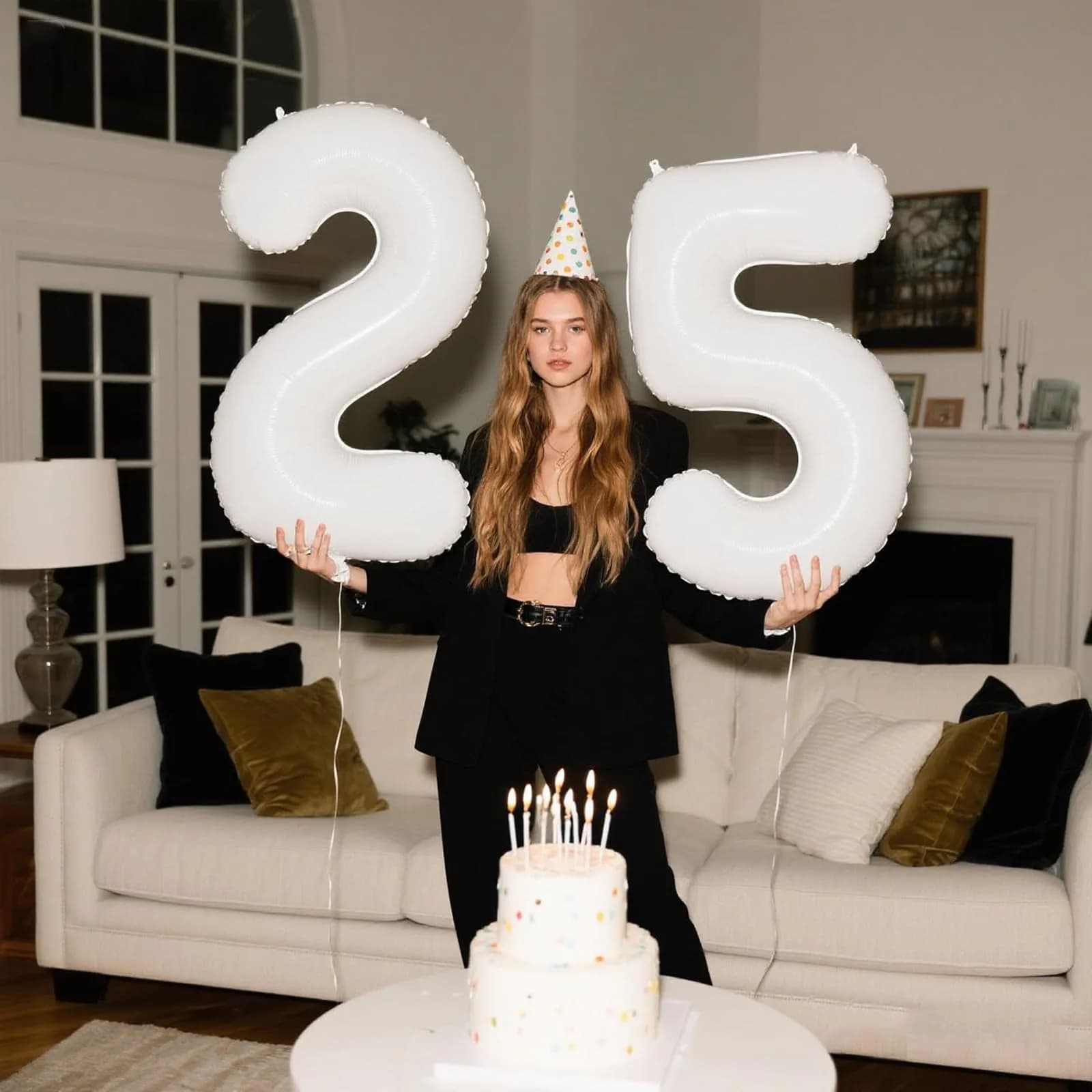 Kelfuoya White Number 5 Balloon 40 Inch | Mylar Foil Digital Helium Balloon for Parties - view 8