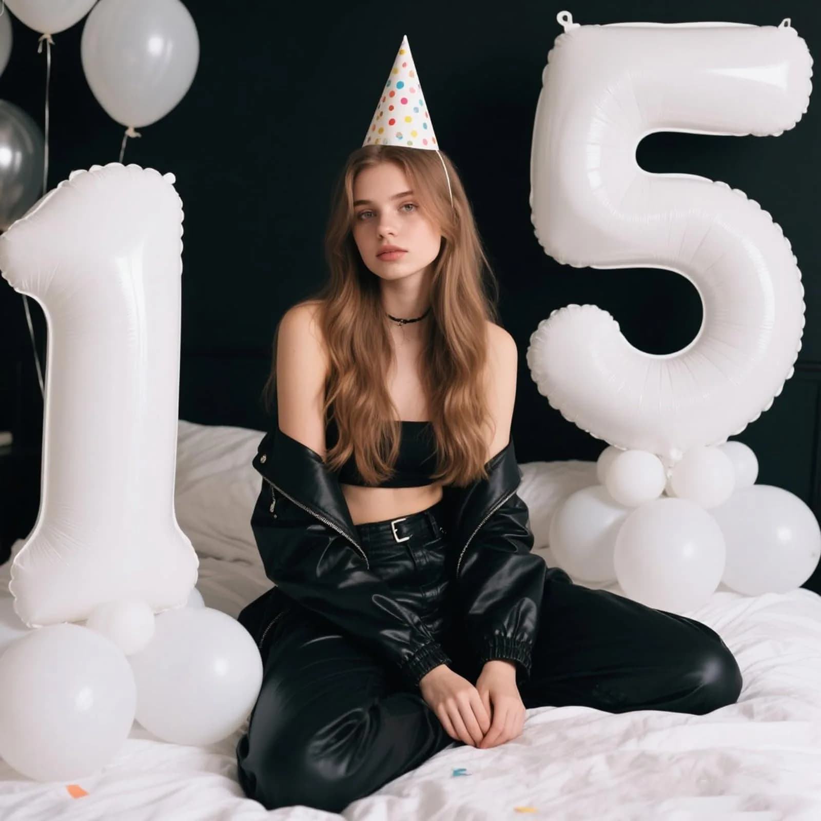 Kelfuoya White Number 5 Balloon 40 Inch | Mylar Foil Digital Helium Balloon for Parties - view 3