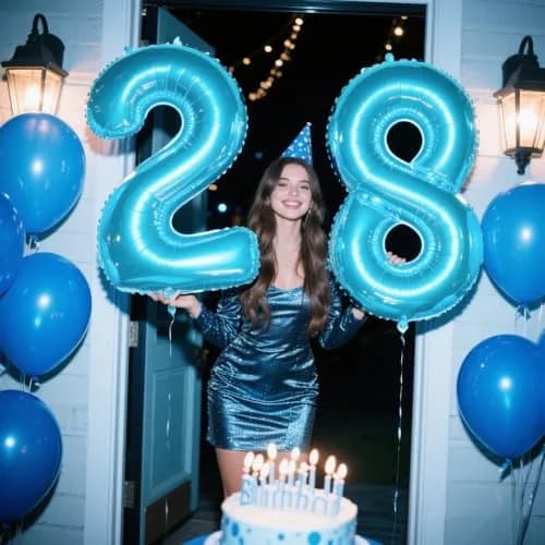 Kelfuoya Light Blue Number 8 Balloon 40 Inch | Mylar Foil Jumbo Helium Balloon for Parties thumbnail 5