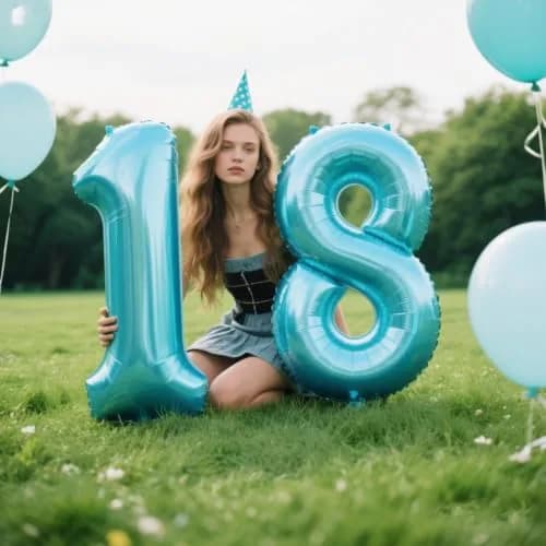 Kelfuoya Light Blue Number 8 Balloon 40 Inch | Mylar Foil Jumbo Helium Balloon for Parties thumbnail 3