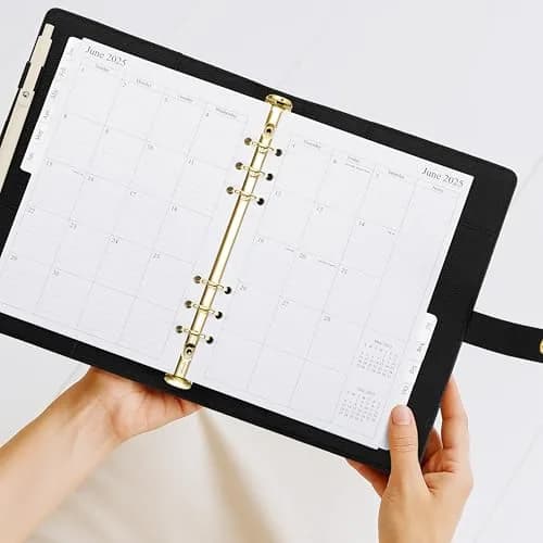 ZICOTO Aesthetic A5 Binder with 6 Golden Rings | Refillable Organizer for Notes & Cards thumbnail 2