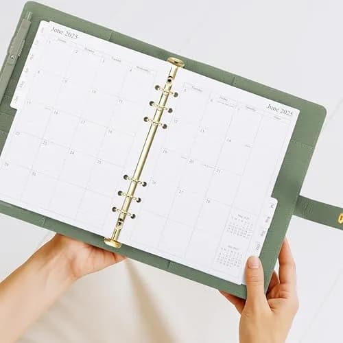 ZICOTO A5 Ring Binder with 6 Golden Rings | Refillable Organizer with Pockets (70-120 chars) thumbnail 2