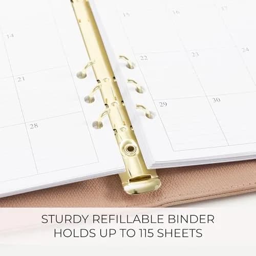 ZICOTO Aesthetic A5 Binder with 6 Golden Rings | Refillable Organizer with Pockets (70-120 chars) thumbnail 6