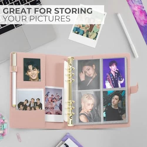 ZICOTO Aesthetic A5 Binder with 6 Golden Rings | Refillable Organizer with Pockets (70-120 chars) thumbnail 7