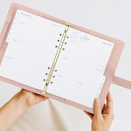 ZICOTO Aesthetic A5 Binder with 6 Golden Rings | Refillable Organizer with Pockets (70-120 chars) thumbnail 2