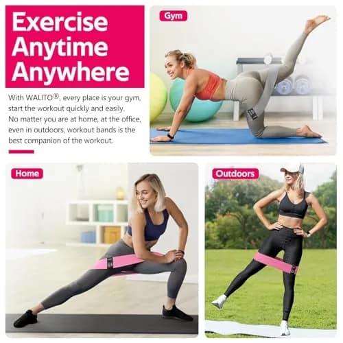 WALITO Fabric Resistance Bands for Glutes & Legs | Durable, Non-Slip Workout Bands for Women & Men thumbnail 5