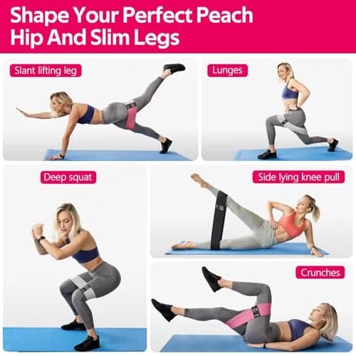 WALITO Fabric Resistance Bands for Glutes & Legs | Durable, Non-Slip Workout Bands for Women & Men thumbnail 6