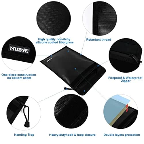 MUBYE Fireproof Waterproof Document Bag 2 Pack 15"x 11" | Protects Valuables from Fire and Water thumbnail 5