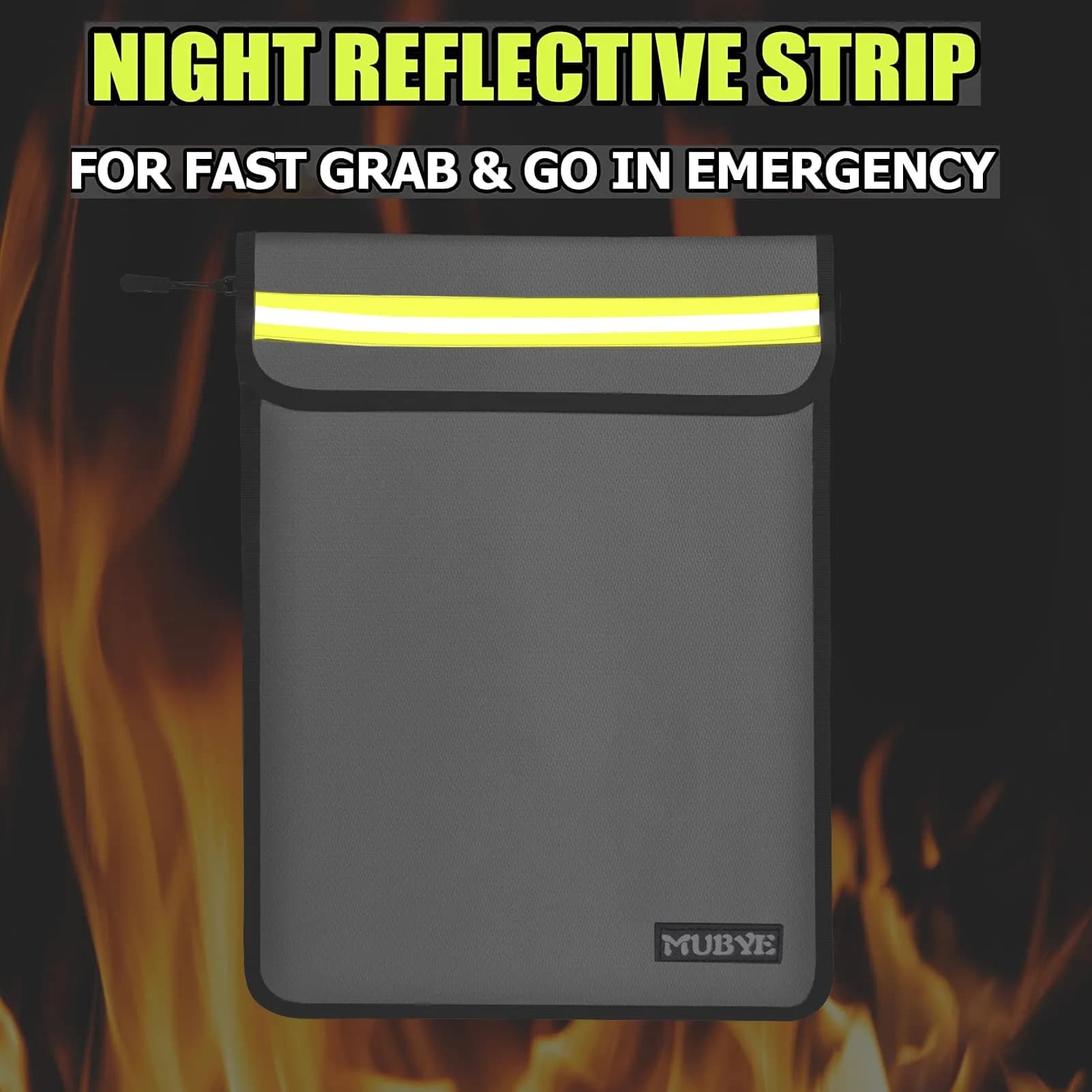 MUBYE Fireproof Waterproof Document Bag 2 Pack 15"x 11" | Protects Valuables from Fire and Water - view 2