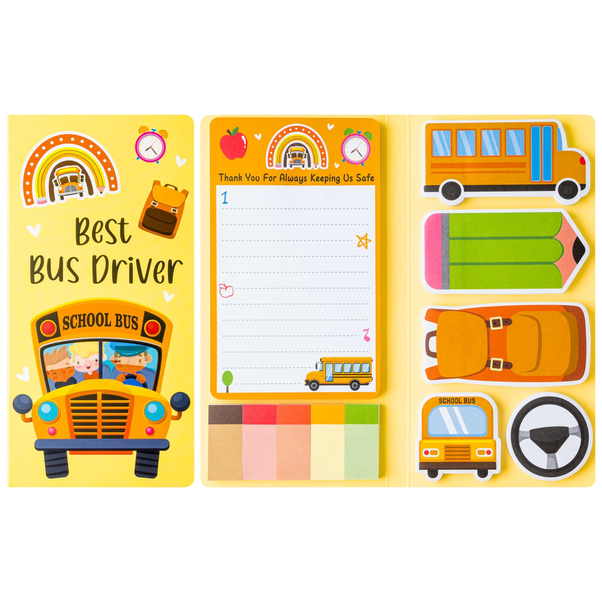 Xqumoi School Bus Sticky Notes Set | Teacher Appreciation Gift Bulk Pack - main product image