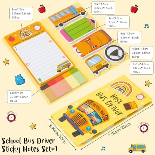 Xqumoi Bus Driver Sticky Notes Set | 550 Sheets | School Office Supplies thumbnail 2