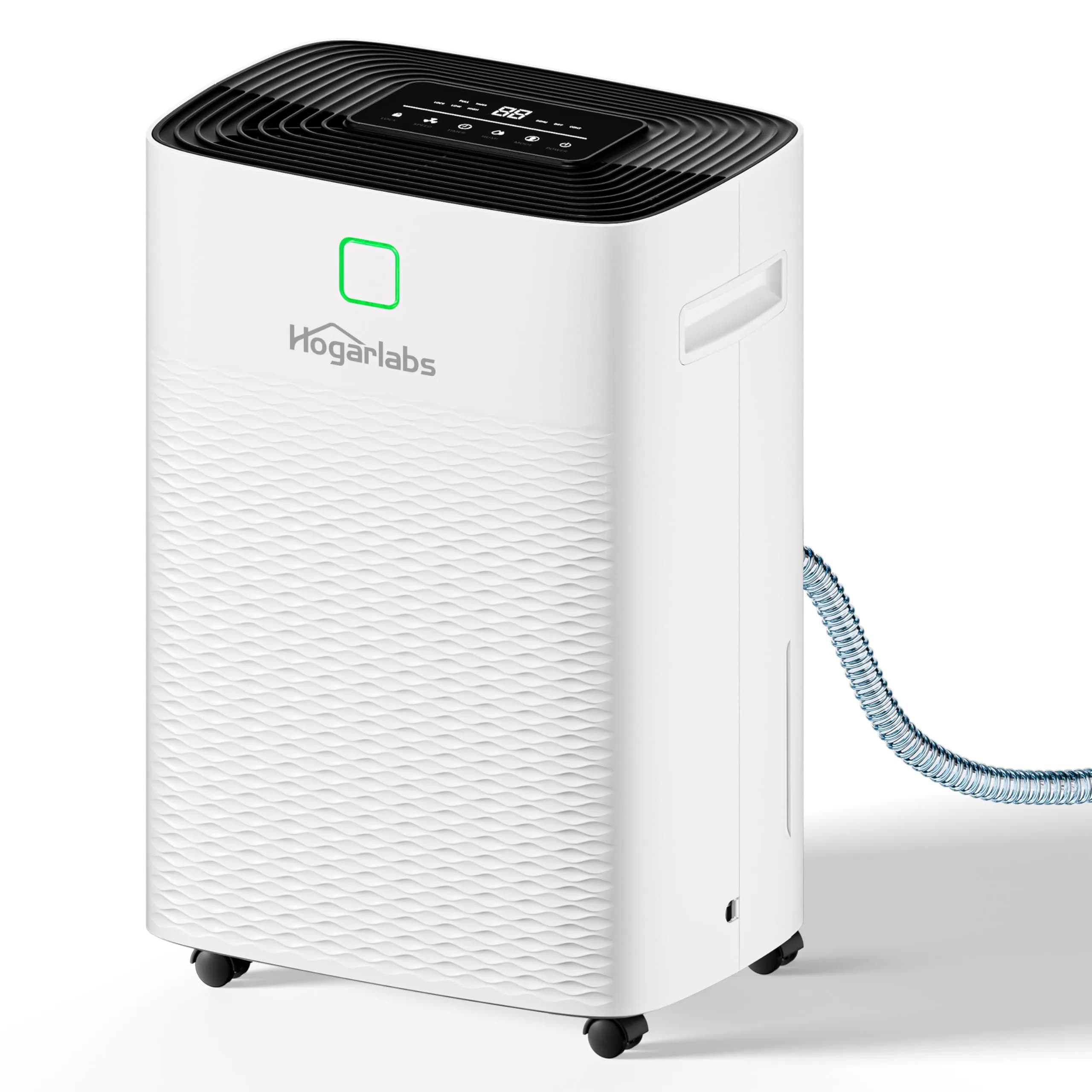 HOGARLABS 100 Pint Dehumidifier for Basement & Bedroom | Covers 6000 Sq.Ft, Auto Humidity Control, Quiet Home & Garage Use