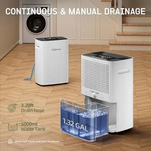 HOGARLABS 100 Pint Dehumidifier for Basement & Bedroom | Covers 6000 Sq.Ft, Auto Humidity Control, Quiet Home & Garage Use thumbnail 3