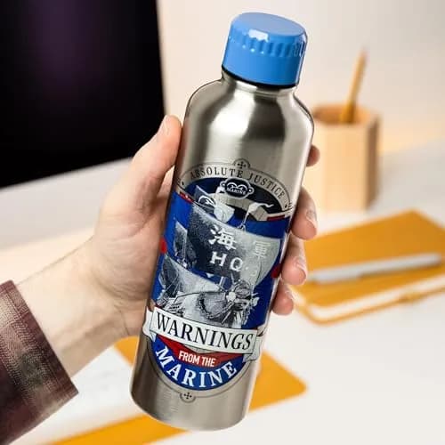 Paladone One Piece Marines Stainless Steel Water Bottle 500ml (16.9 fl oz) | Officially Licensed Anime Merchandise thumbnail 4