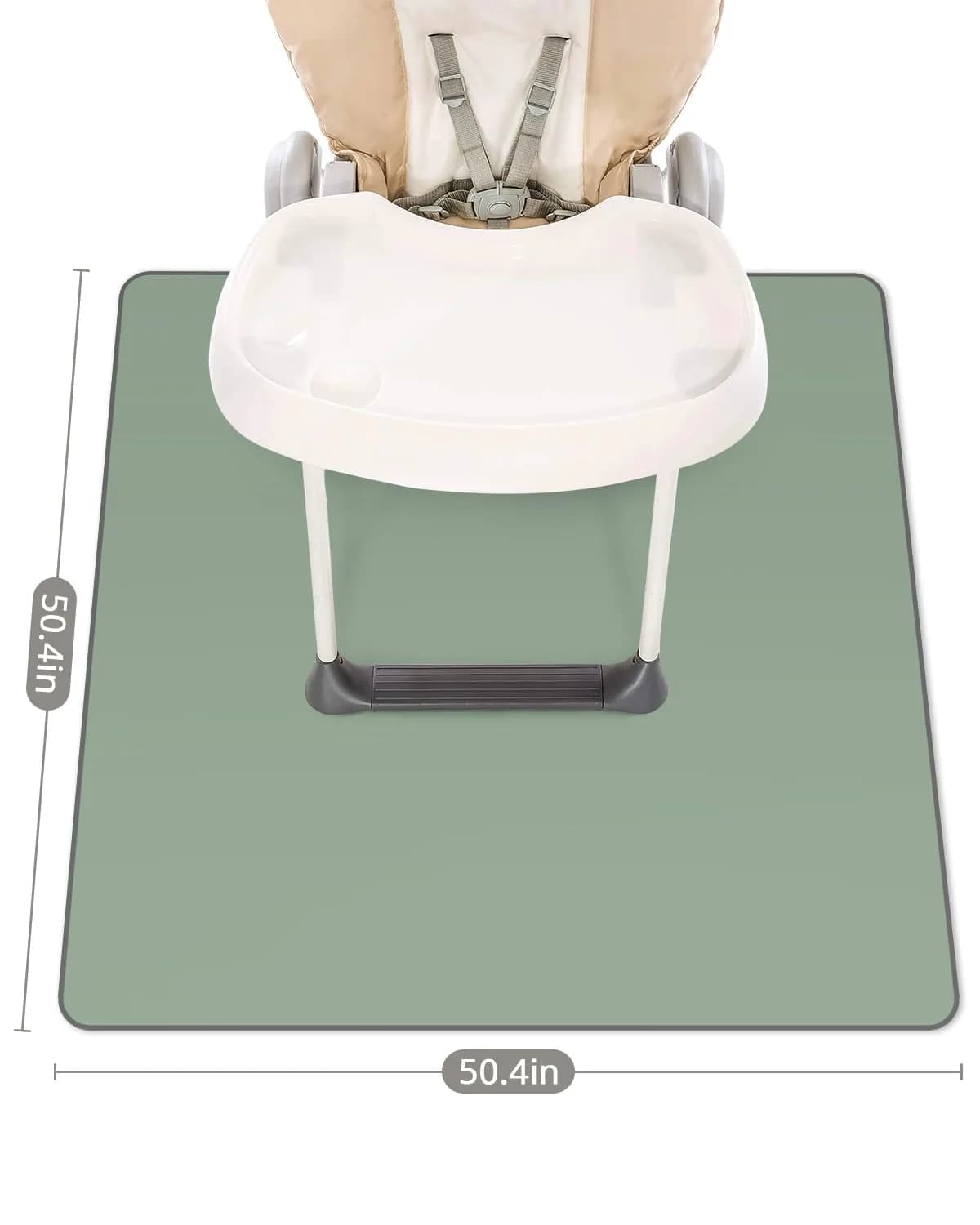 Blissful Diary Sage Green Baby Splat Mat 128cm | Easy Clean Waterproof Floor Protector - view 3