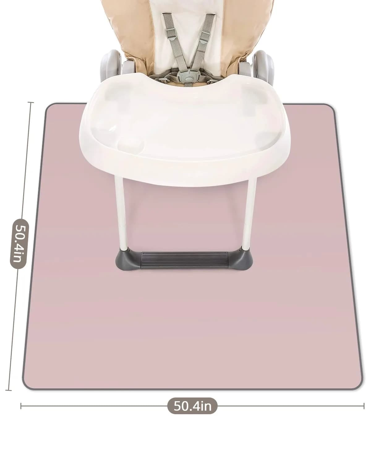 Blissful Diary Baby Splat Mat 128cm (50.4 Inch) - Waterproof Playtime Floor Protector in Blush Pink - view 3