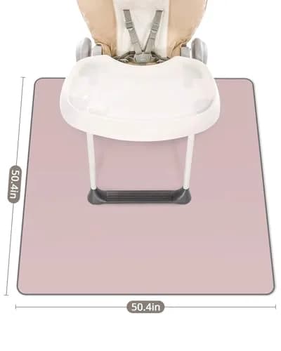 Blissful Diary Baby Splat Mat Blush Pink 128cm x 128cm (50.4 x 50.4 Inch) | Wipeable & Waterproof Floor Protector thumbnail 3