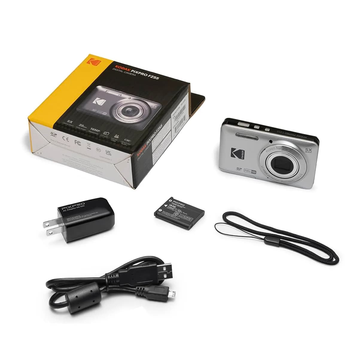 KODAK PIXPRO FZ55 Digital Camera Gray 16MP CMOS 5X Optical Zoom 28mm Wide Angle 1080P Full HD Video 2.7" LCD | Compact Point and Shoot Camera - view 4