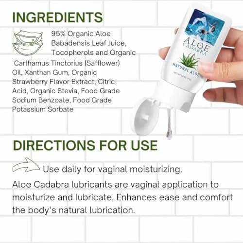 Aloe Cadabra Natural Water Based Personal Lubricant & Vaginal Moisturizer 156ml (5.5 Fl Oz) | Unscented, pH Balanced, Organic Aloe Lube for Men, Women & Couples thumbnail 2