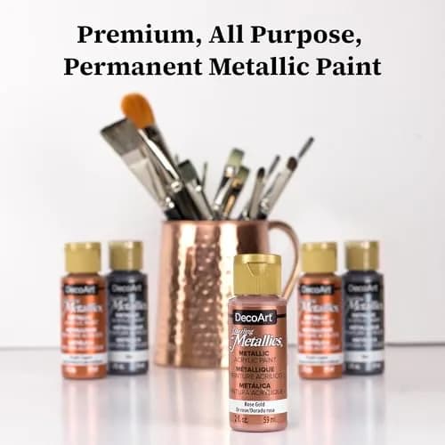 DecoArt Americana Dazzling Metallics Acrylic Paint Set 2 fl oz Bottles (9-Pack) | Metallic Craft Paints for Canvas, Wood & DIY Projects thumbnail 3