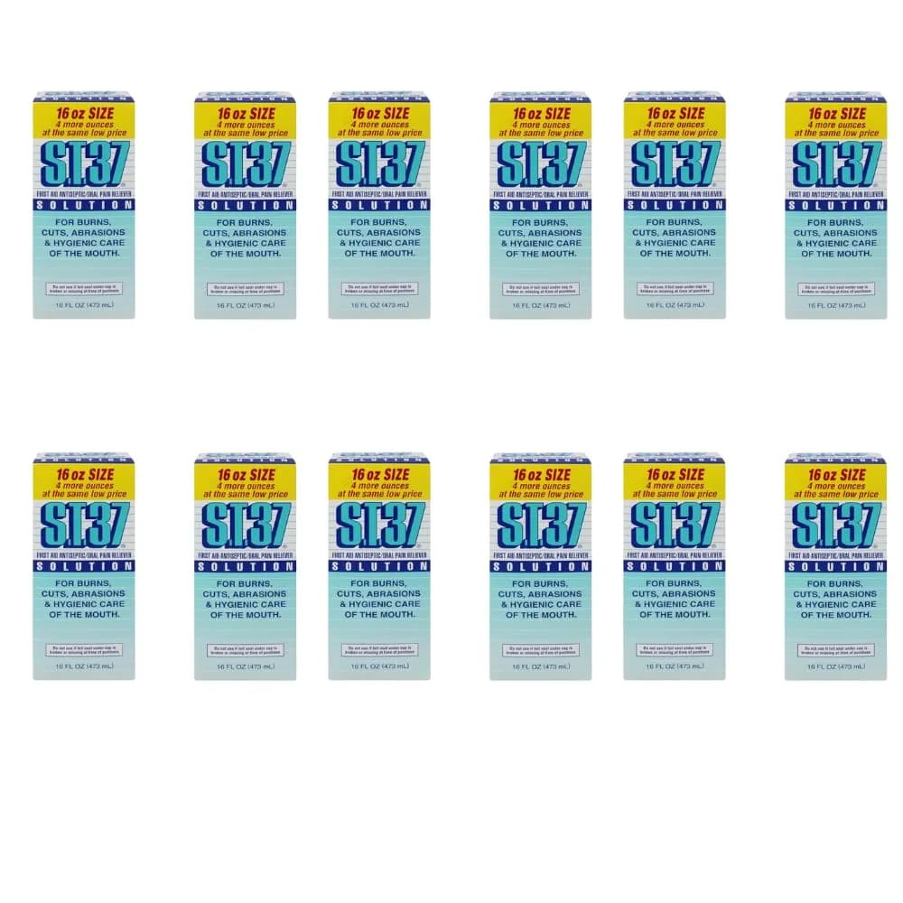S.T.37 Mouthwash 16 Fl Oz | Gentle Oral & Skin Antiseptic, 12 Pack