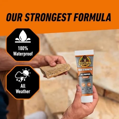 Gorilla Max Strength Clear Construction Adhesive 207ml (7 oz) | Bonds Wood, Metal, Tile, Stone, Glass, Mirror, Concrete thumbnail 4