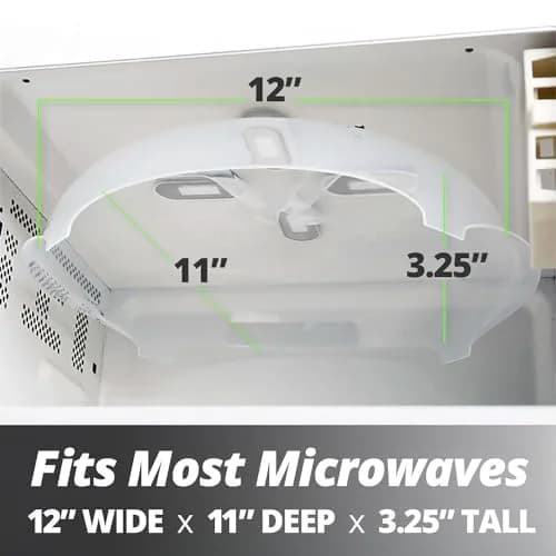 HOVER COVER Magnetic Microwave Splatter Cover for Food - 12" Heather Gray | BPA-Free, Vented, Space-Saving thumbnail 7