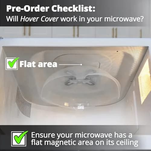 HOVER COVER Magnetic Microwave Splatter Cover for Food - 12" Heather Gray | BPA-Free, Vented, Space-Saving thumbnail 8