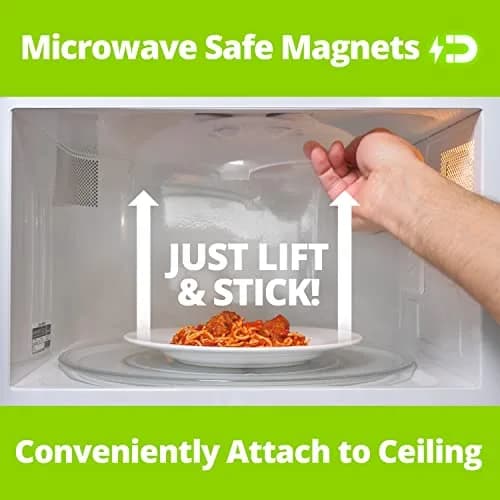 HOVER COVER Magnetic Microwave Splatter Cover for Food - 12" Heather Gray | BPA-Free, Vented, Space-Saving thumbnail 3