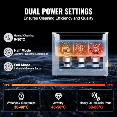 VEVOR 15L Ultrasonic Cleaner 360W Digital Ultrasonic Cleaning Machine with Heater & Degassing Mode | 40kHz Industrial Ultrasound Cleaner for Jewelry, Tools, Labware thumbnail 4
