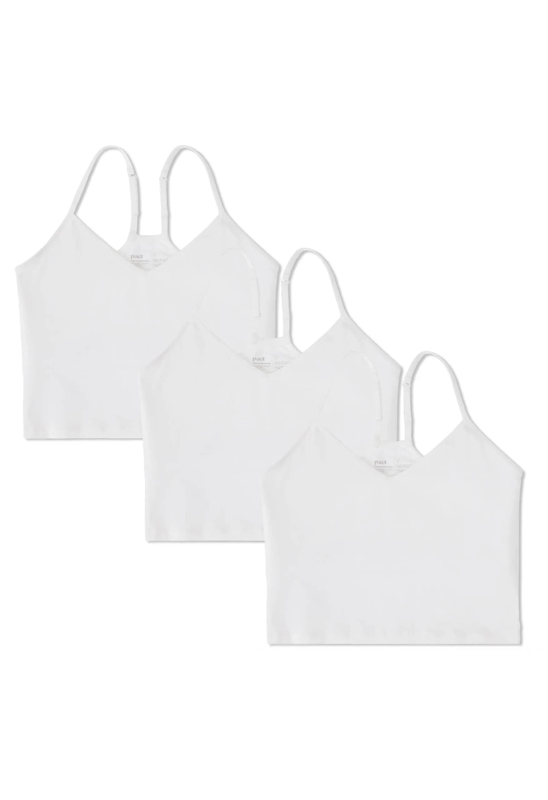 Pact Organic Cotton Women's Cropped Camisole 3-Pack | Supportive, Eco-Friendly, Comfortable (70-120 chars) - main product image