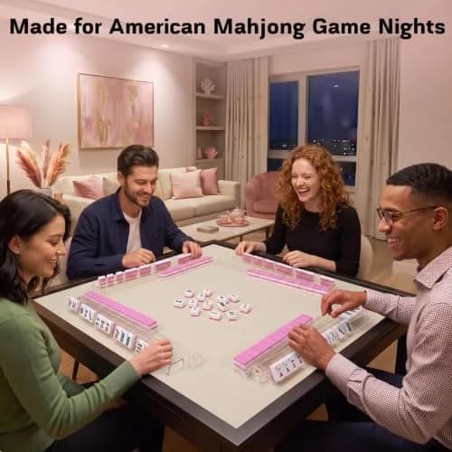CAYOULR Clear Acrylic Mahjong Racks with Pushers Set of 4 | ASTM-Tested for Home Use thumbnail 5