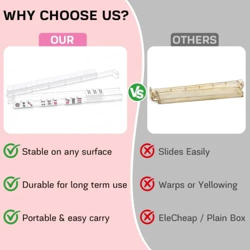 CAYOULR Clear Acrylic Mahjong Racks with Pushers Set of 4 | ASTM-Tested for Home Use thumbnail 6