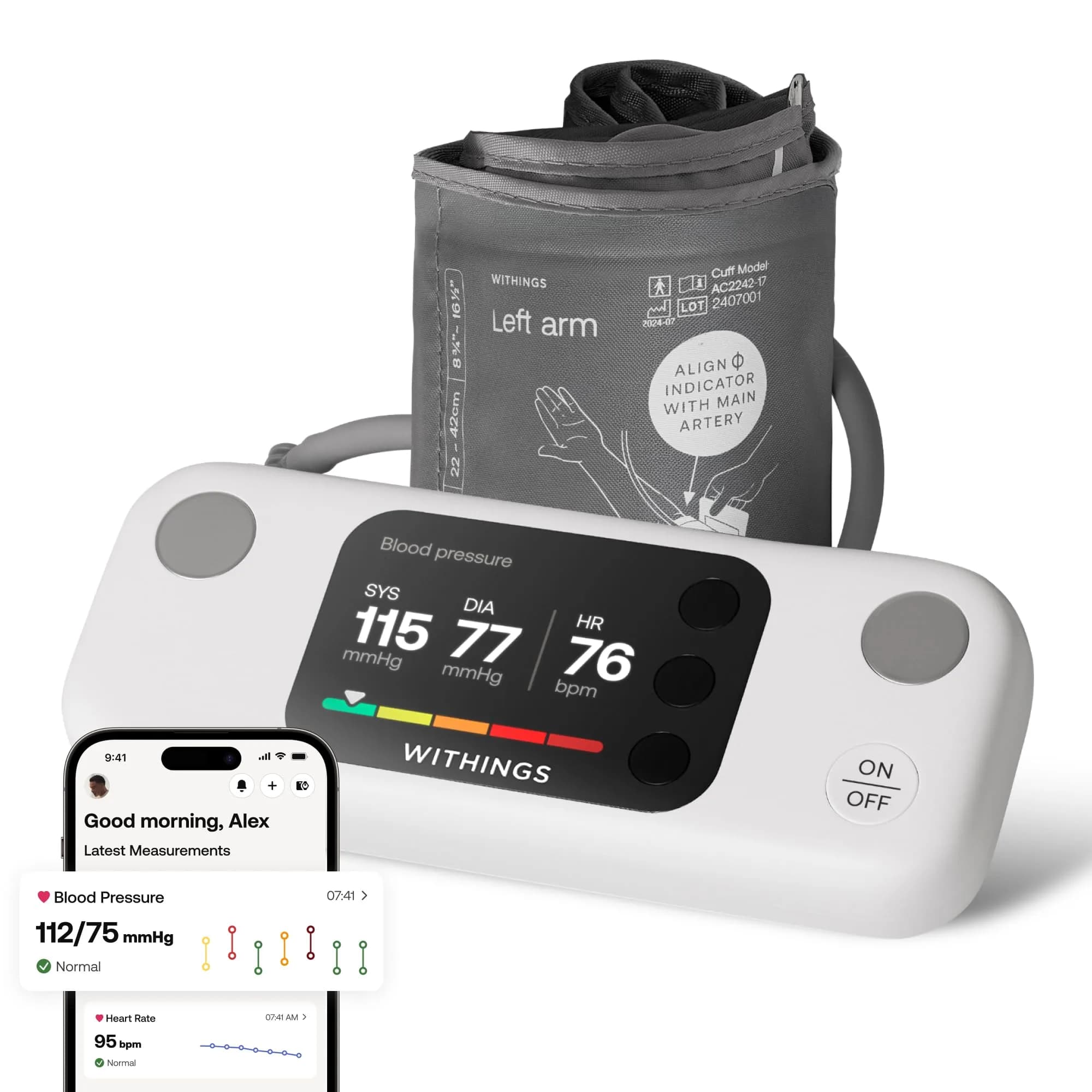 Withings BPM Vision Automatic Arm Blood Pressure Monitor | FDA-Cleared, WiFi & Bluetooth — Large