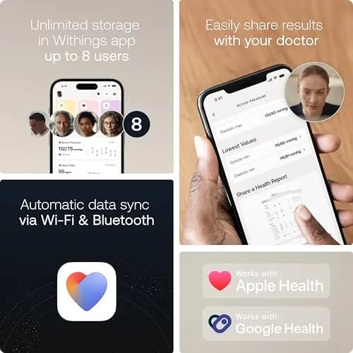 Withings BPM Vision Automatic Arm Blood Pressure Monitor | FDA-Cleared, WiFi & Bluetooth thumbnail 5