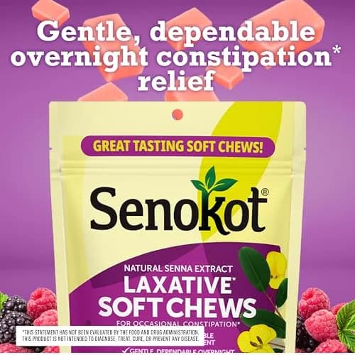 Senokot Laxative Soft Chews, Mixed Berry 42 Chews | Gentle Overnight Relief for Occasional Constipation thumbnail 5