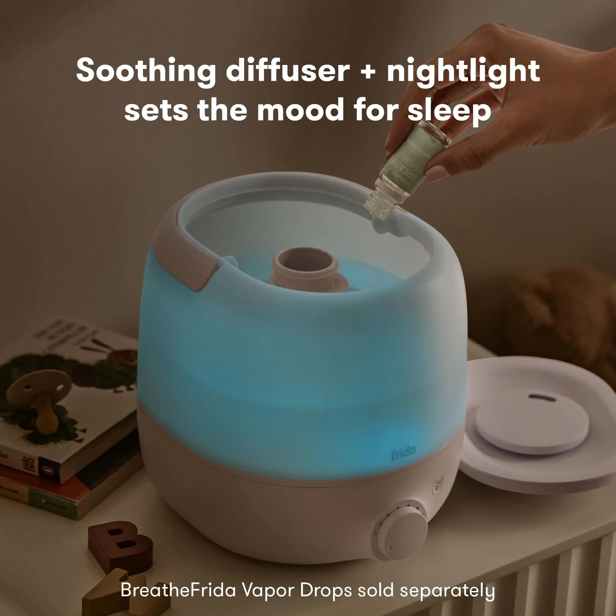 Frida Baby 3-in-1 Cool Mist Humidifier, Diffuser & Nightlight 0.6 Gallon Tank | Hydrates Rooms up to 320 sq ft - view 6