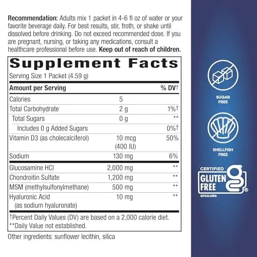 Nature's Way Joint Movement Glucosamine Drink Mix 30 ct | Ultra-Strength Formula with MSM, Hyaluronic Acid, and Vitamin D3 for Bone Support and Muscle Function* thumbnail 4