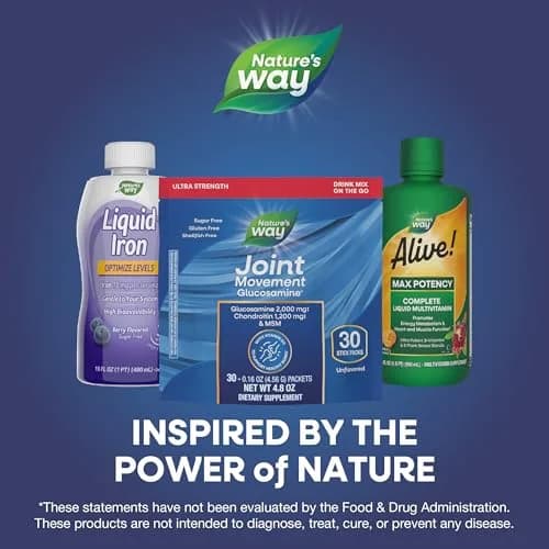 Nature's Way Joint Movement Glucosamine Drink Mix 30 ct | Ultra-Strength Formula with MSM, Hyaluronic Acid, and Vitamin D3 for Bone Support and Muscle Function* thumbnail 6