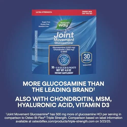 Nature's Way Joint Movement Glucosamine Drink Mix 30 ct | Ultra-Strength Formula with MSM, Hyaluronic Acid, and Vitamin D3 for Bone Support and Muscle Function* thumbnail 3