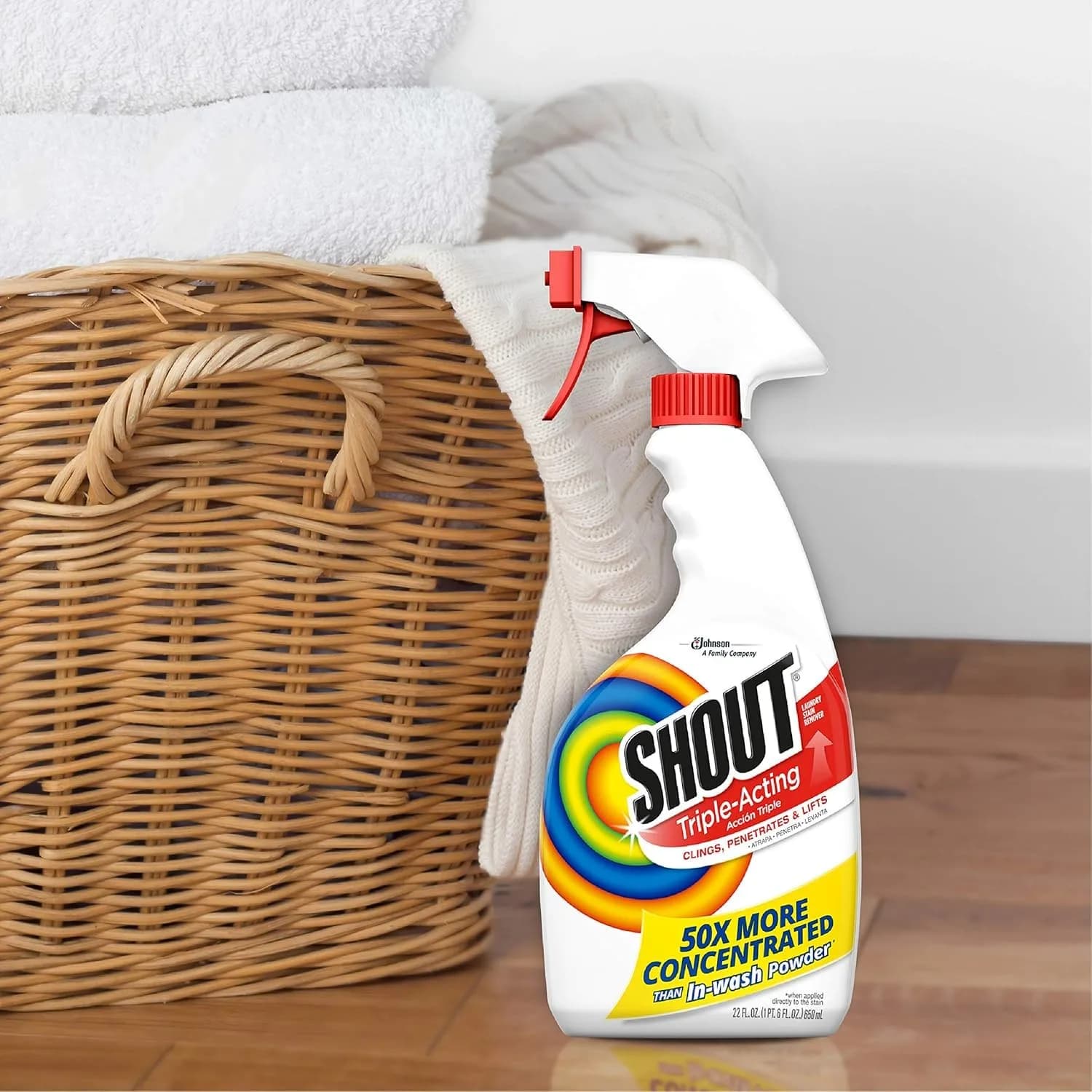 SHOUT Active Enzyme Spray and Wash Stain Remover Fabric Routine Bundle 22oz (650ml) + 60oz (1.7L) Refill | Concentrated Formula for Tough Stains - view 5