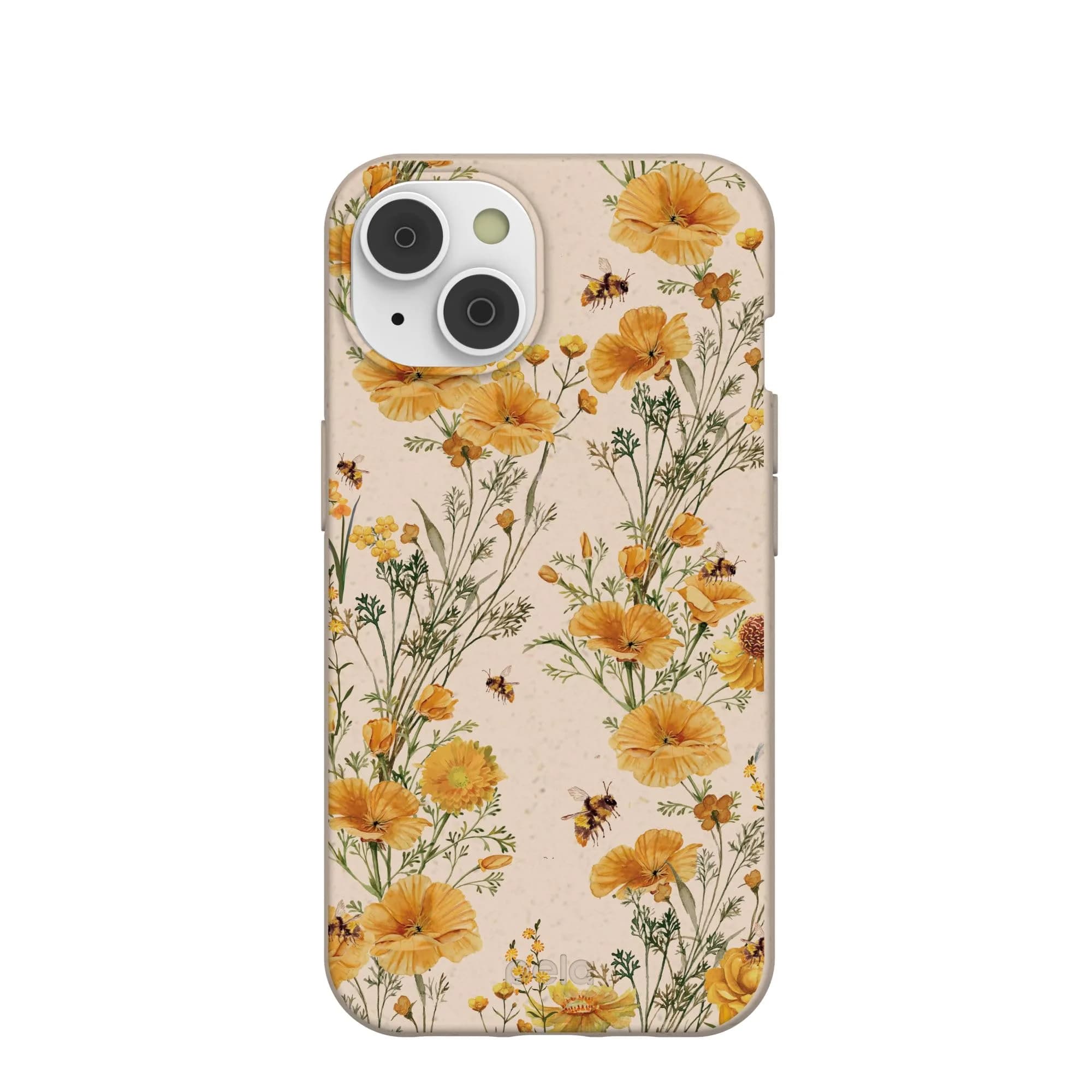 Pela Phone Case Compatible with iPhone 16e/14 | Eco-Friendly & Durable | Indigo Bouquet — Vintage Bee