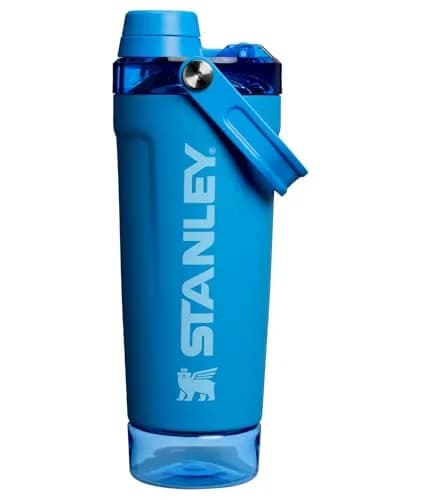 STANLEY Vitalize Shaker Bottle 567g (20 oz) | Leakproof Insulated Stainless Steel Shaker Cup with Base Storage | Azure - main product image