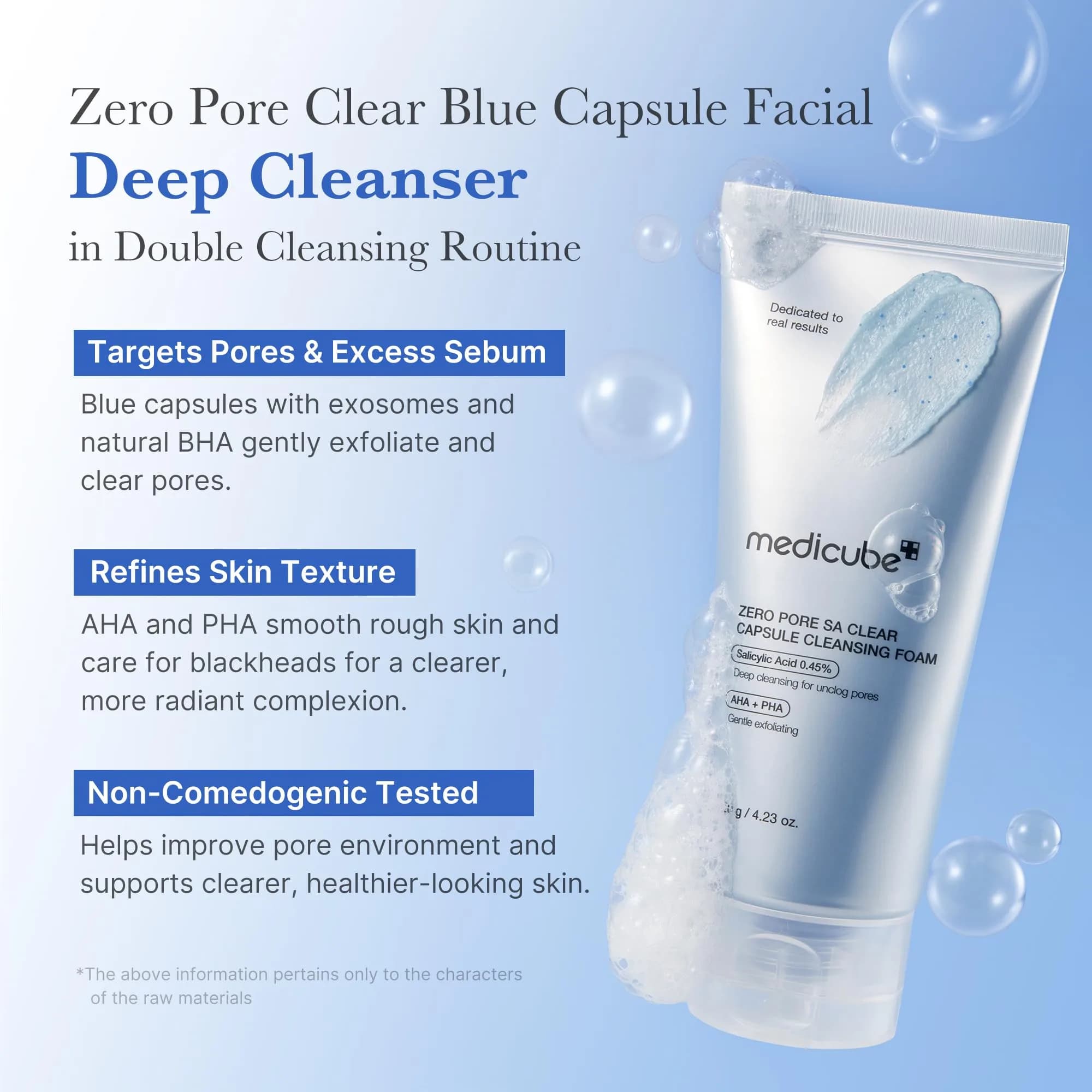 medicube Zero Pore Capsule Cleansing Foam AHA BHA PHA 120g (4.23 oz) | Deep Cleansing for Texture & Pore Care - view 2