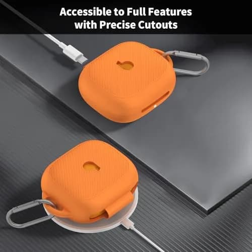 Nimuw Soft Silicone Case Cover for Beats Powerbeats Pro 2 | Orange, Shockproof & Water-Resistant thumbnail 3